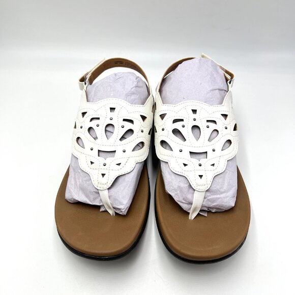 8W 8 WIDE WIDTH Rockport Womens Ridge Sling White Summer Sandals Shoes - Picture 2 of 12